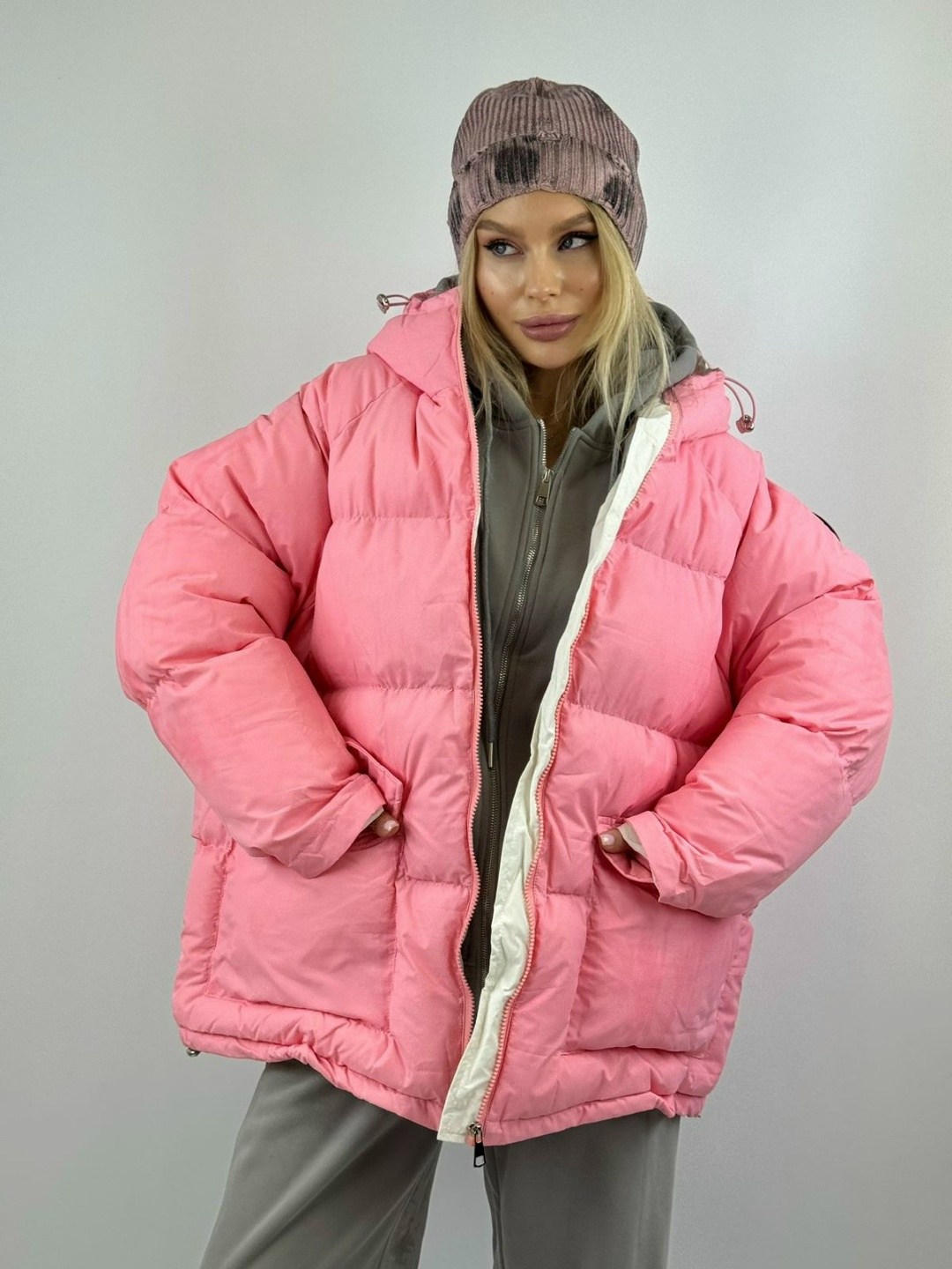 куртка пуховик feelz ripster розовый,пуховик зимняя куртка оверсайз ripster розовый,пуховик зимняя куртка оверсайз ripster feelz цвет розовый,розовая куртка,пуховик зимняя куртка оверсайз ripster feel