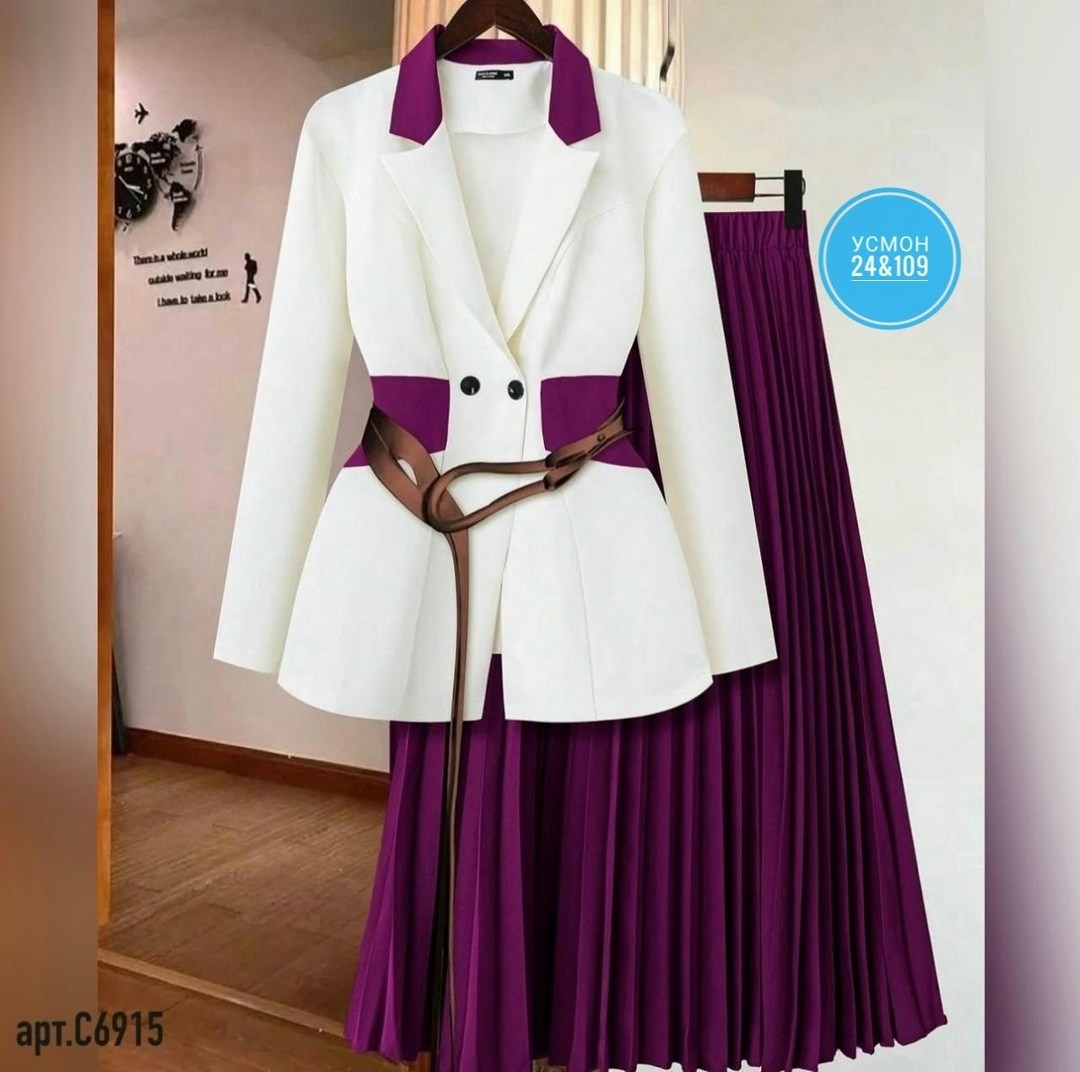 костюм женский с юбкой,костюм с юбкой плиссе,костюм с юбкой,костюм с плиссированной юбкой,стильные женские костюмы