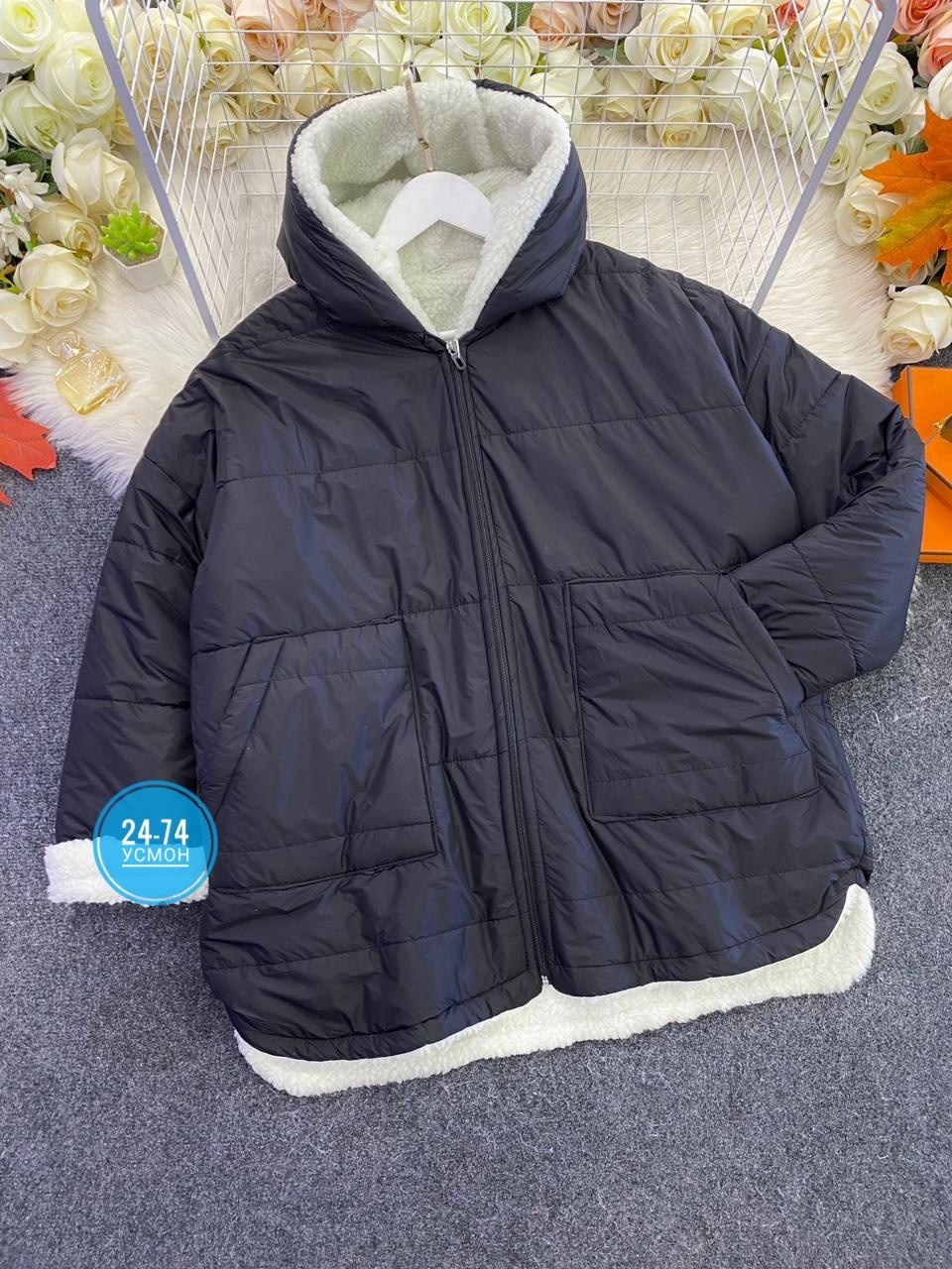 куртка зимняя женская,куртка женская с капюшоном,куртка с мехом,куртка женская двухсторонние,женская куртка