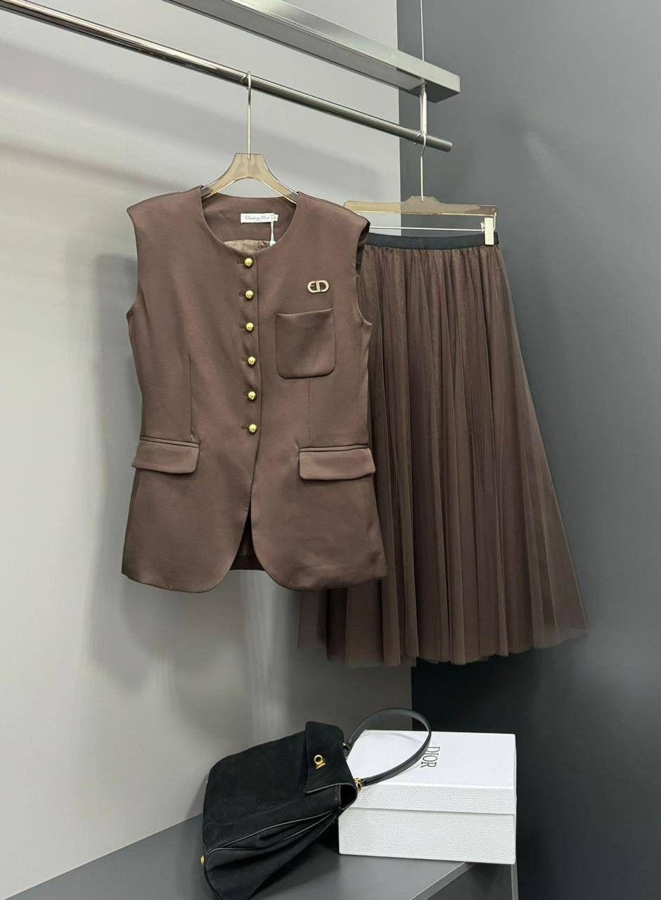 юбка с жилеткой,юбка с жилеткой цвет коричневый,костюм вечерний жилет с юбкой под зара elinafashion 332574141,женский костюм