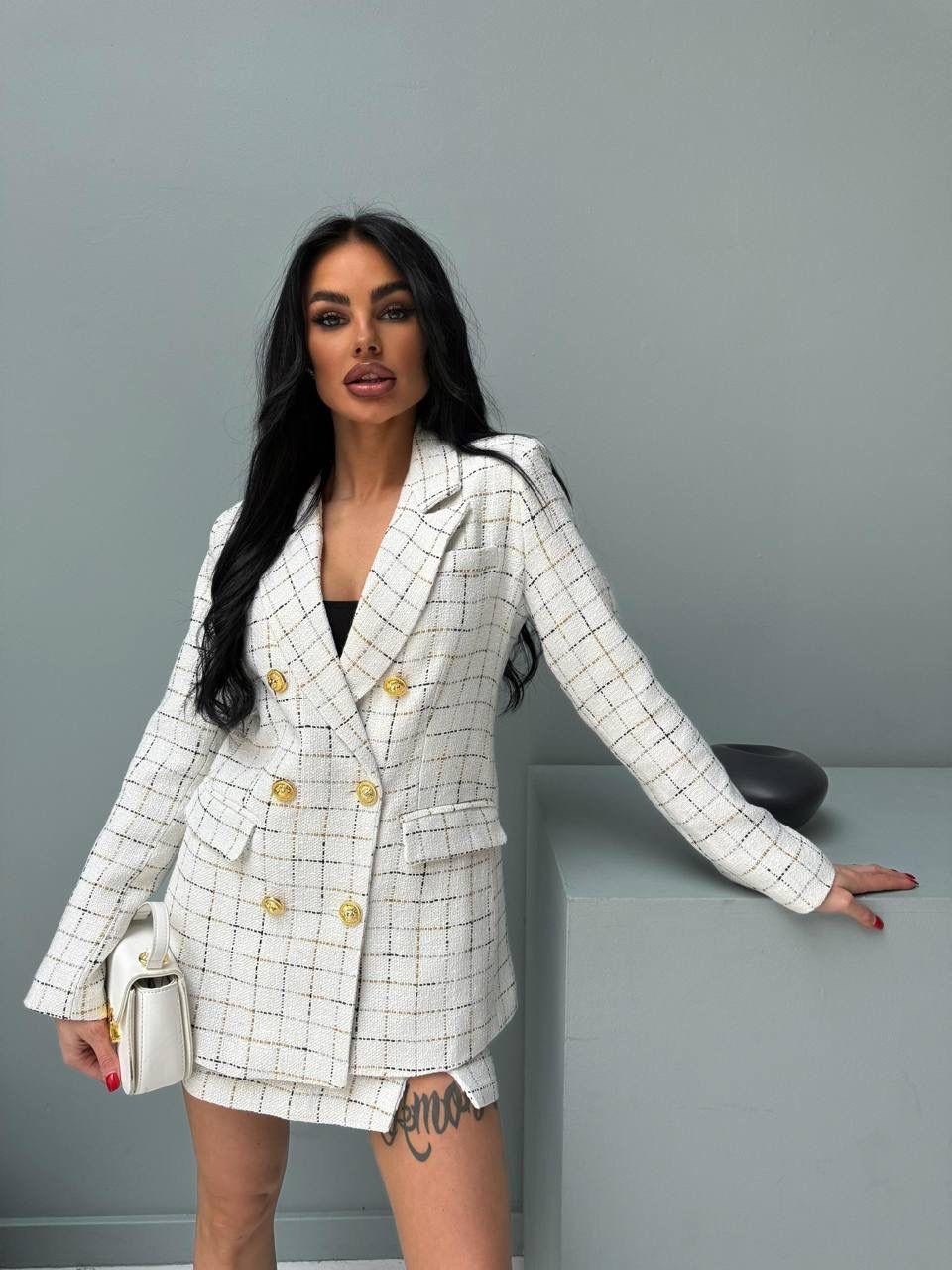 твидовый костюм,твидовый пиджак,твидовый жакет,твидовый пиджак белый клетчатый,твидовый пиджак женский