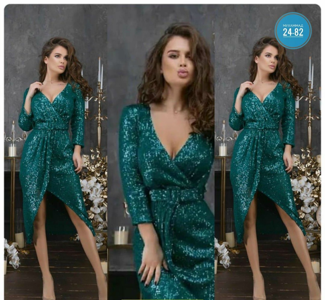 платье изумрудное с пайетками,платье на запах вечернее нарядное с пайетками на новый год eva davidova,платье с пайетками на запах,платье женское,вечернее платье