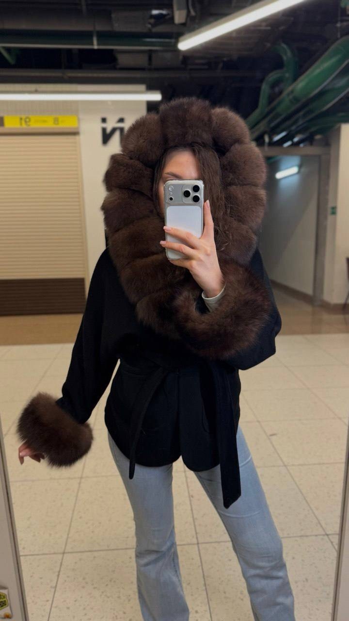 пальто кашемировое с мехом финского песца,кашемировое пальто с мехом песца,кашемировое пальто (пончо) с мехом финского песца,пальто с мехом,пальто кашемир с натуральным мехом песца