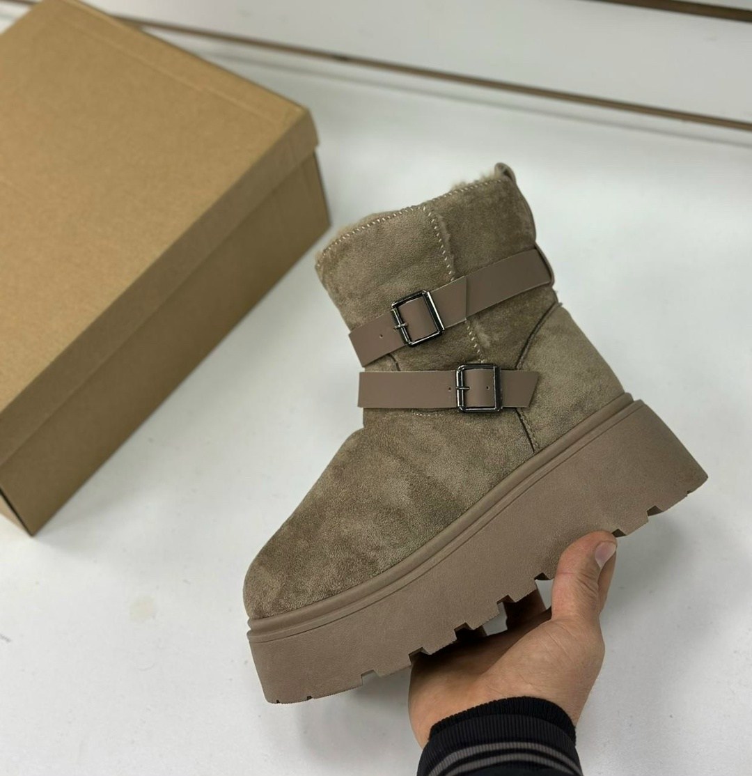 угги женские,,зимняя  женская, женская,угги на платформе fabio monelli 180814 37 бежевый замша