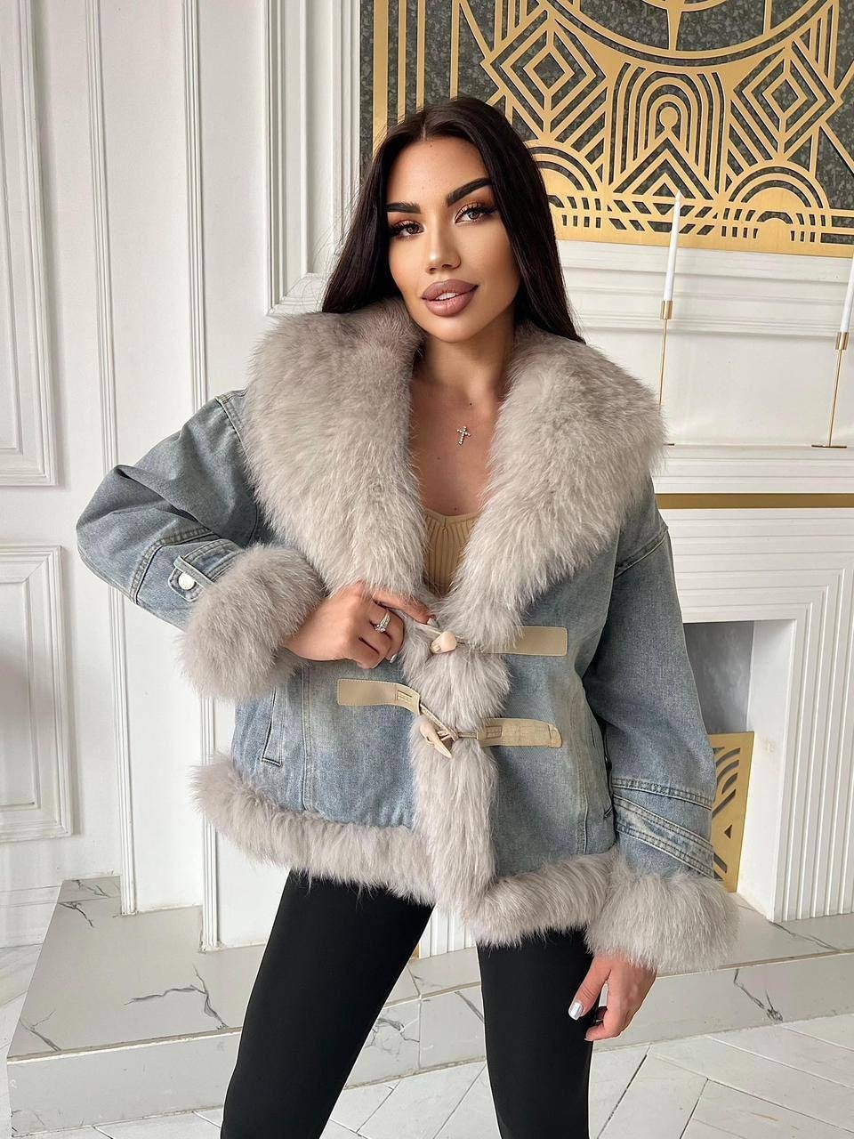 женская верхняя одежда джинсовка с натуральным мехом,джинсовка с натуральным мехом,куртка джинсовая с натуральным мехом angel mood,женская джинсовая куртка из натурального меха,джинсовая куртка