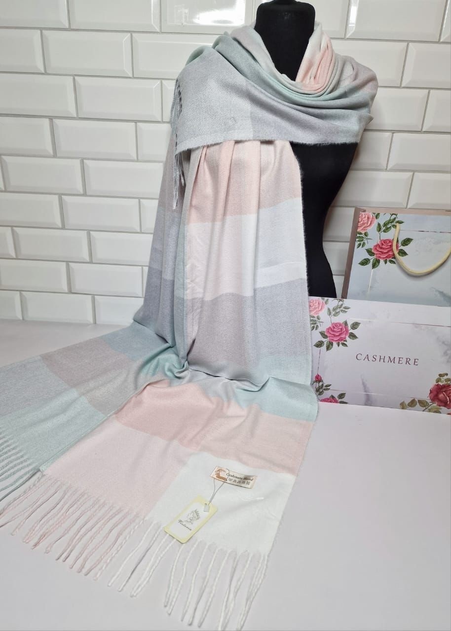 шарф длинный осенний теплый кашемир палантин,голубой кашемировый палантин,палантин кашемир,палантин теплый женский,палантин женские