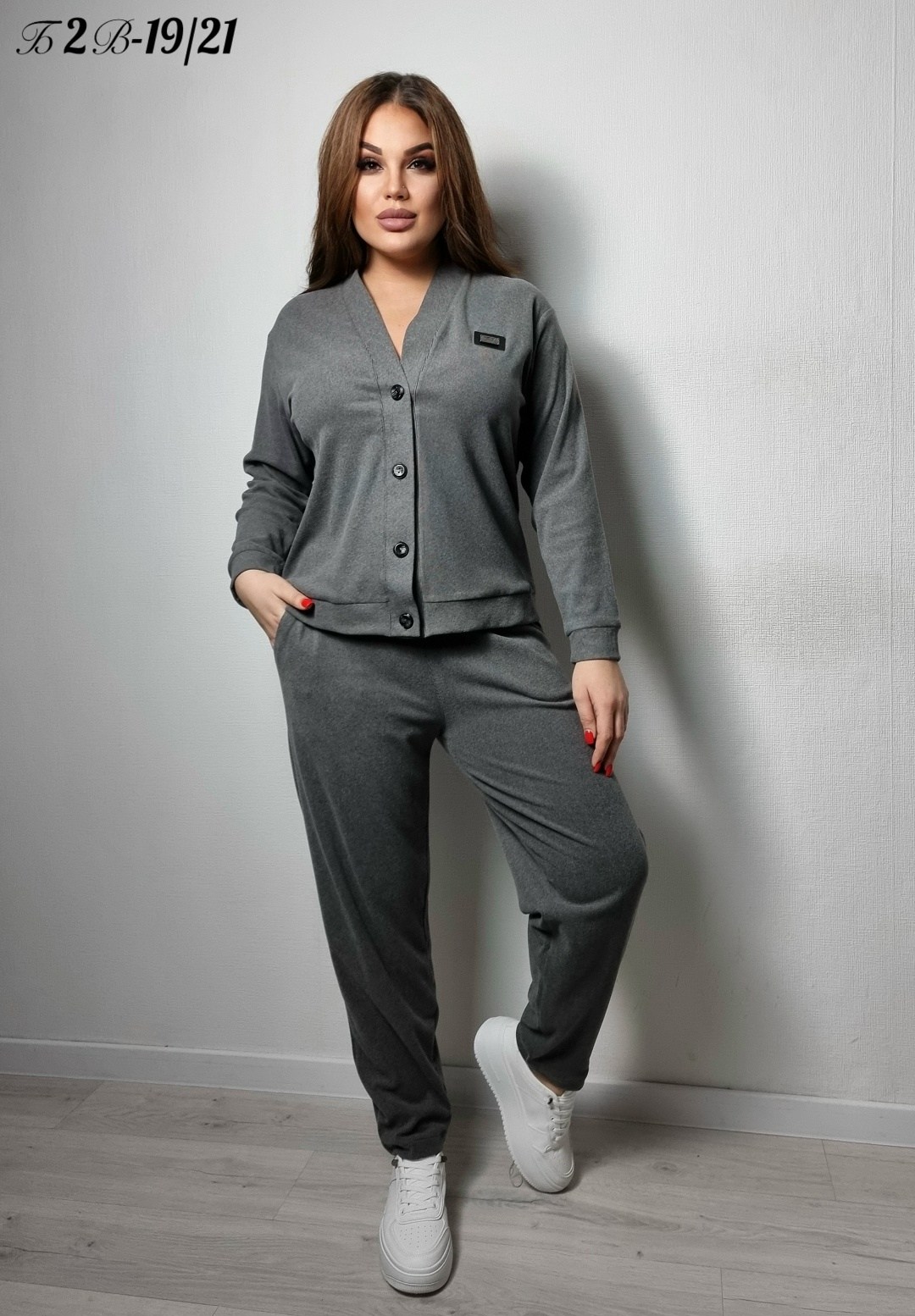 костюм брючный vilena 1053 серый,костюм женский брючный трикотажный,женские брючные костюмы,стильные костюмы,костюм с брюками