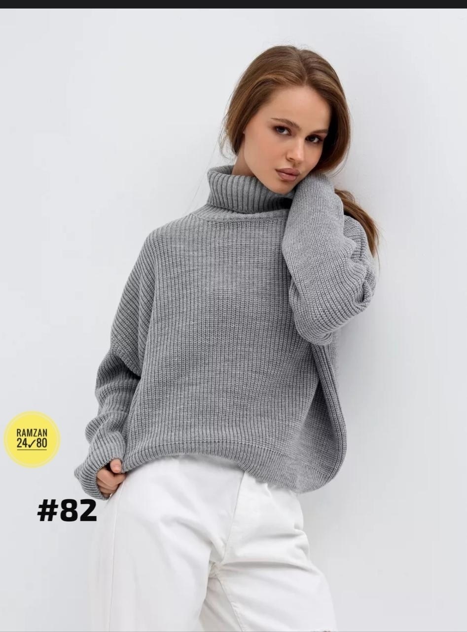 женский свитер оверсайз,свитера женские,свитер оверсайз с высоким воротником,свитер вязаный оверсайз с горлом,свитер женский с горлом оверсайз