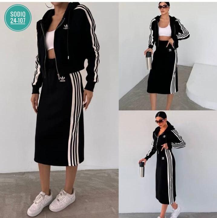 костюмы в спортивном стиле,спортивное платье,женские костюмы спортивные,adidas платье худи дресс,костюм из футера женский