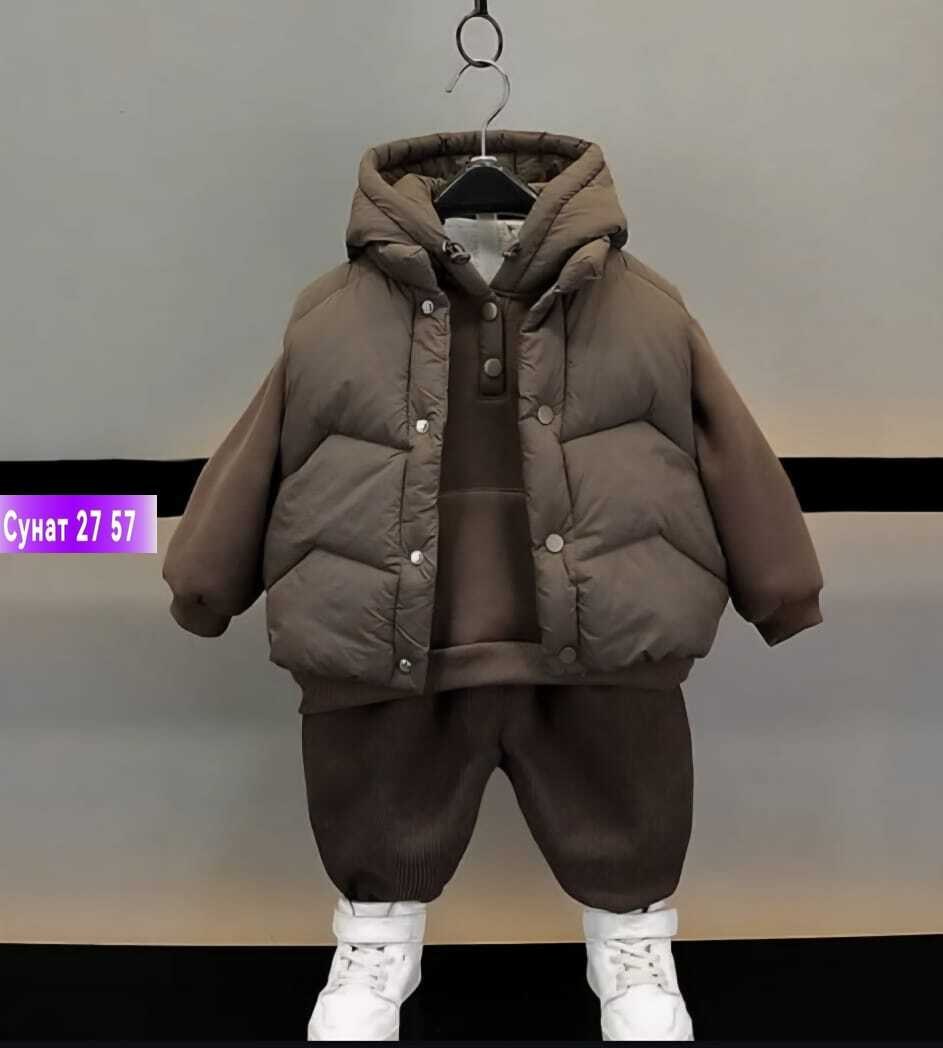 костюм теплый,костюм теплый детский,костюм тройка детский теплый,детский спортивный костюм утепленный с жилеткой shaomao,детские комплекты