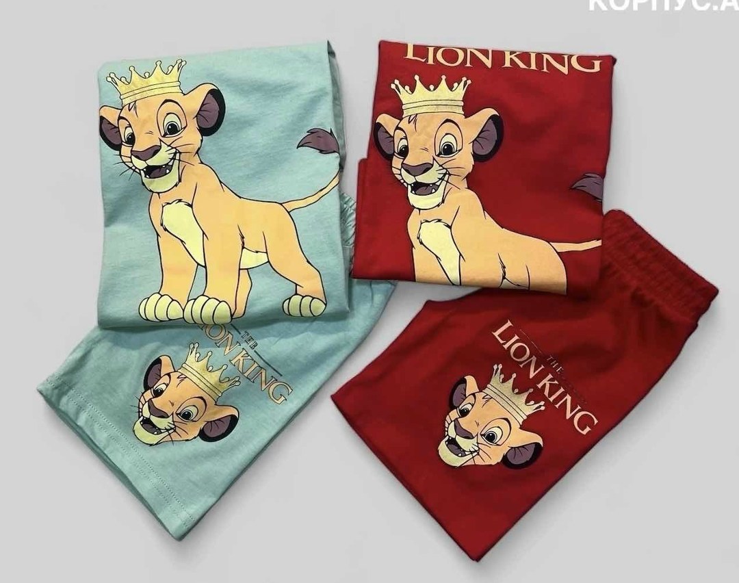 футболки комплект,костюм детский,костюм детский король лев,костюм для мальчика футболка шорты,детский костюм с шортами