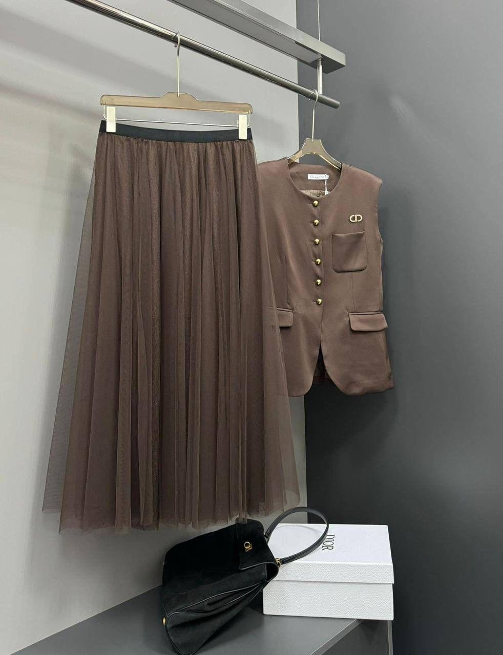 юбка с жилеткой,юбка с жилеткой цвет коричневый,костюм вечерний жилет с юбкой под зара elinafashion 332574141,женский костюм