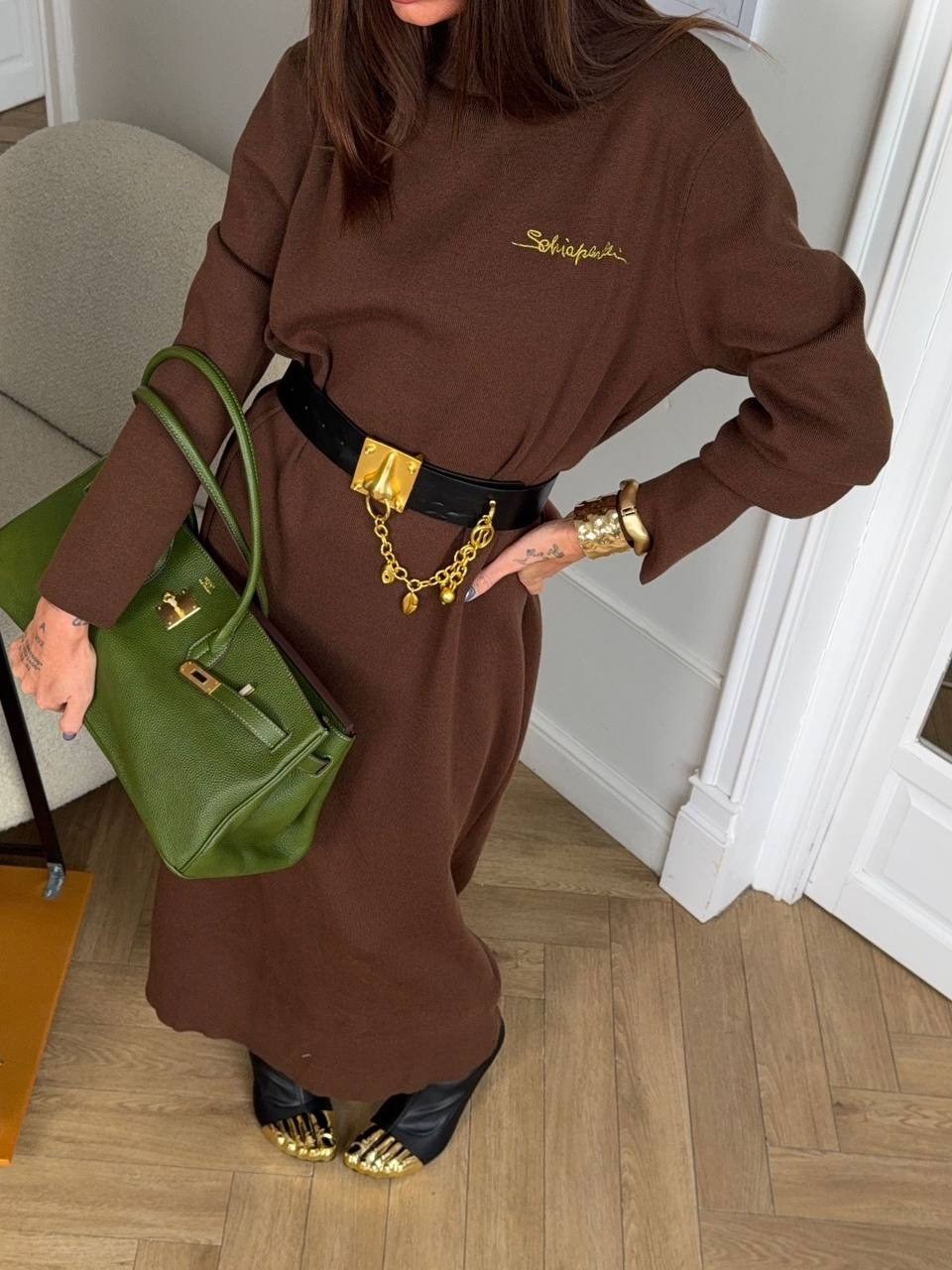 водолазка с логотипом celine cool casual wear,трикотажное платье,теплые платья