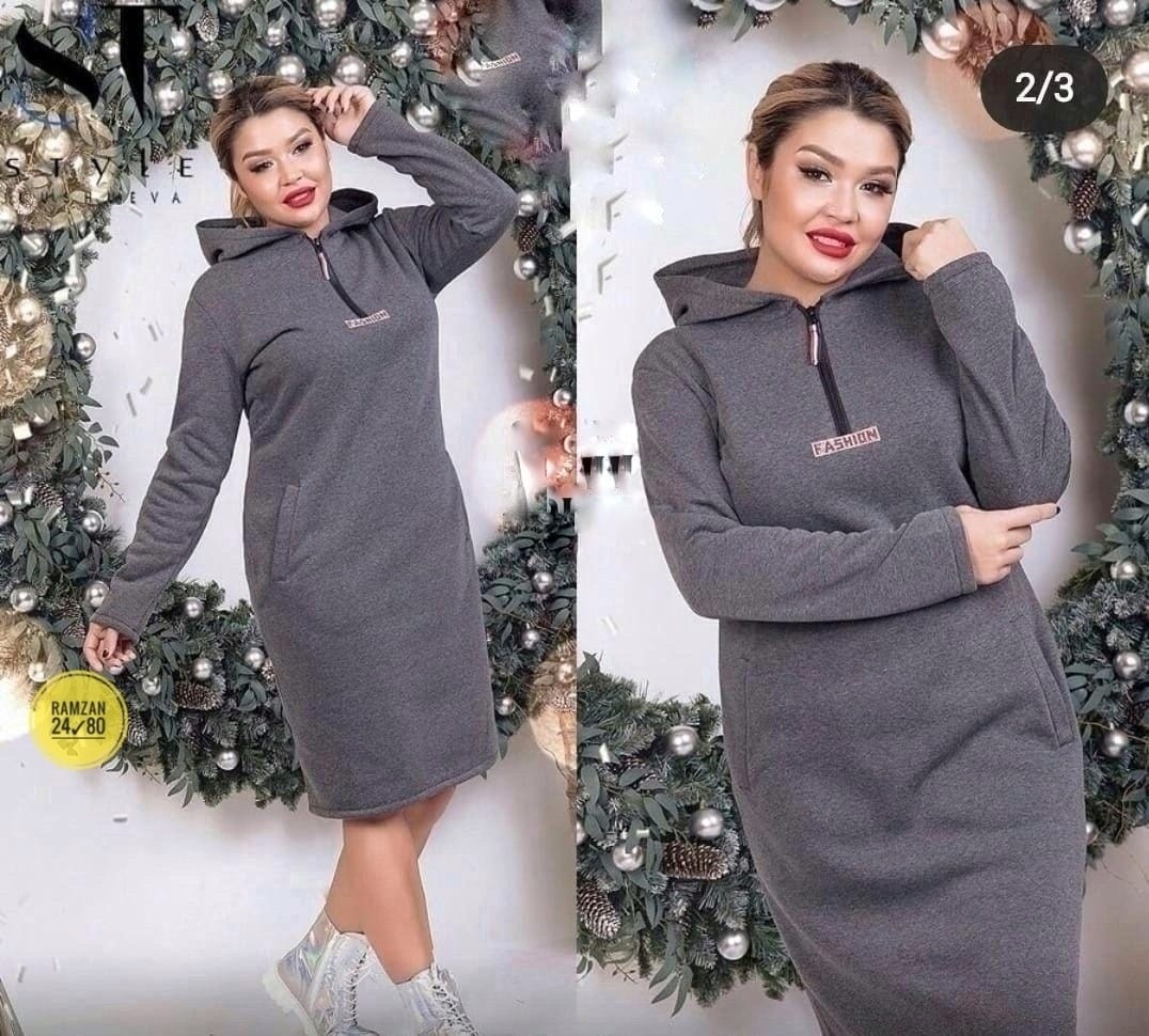 платье с капюшоном ,платье флис,женское платье ткань флис,платье спортивное с капюшоном,флисовое платье на 54,56,58,62 р