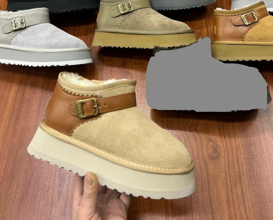 ,угги женские,женские угги ugg,ugg угги,классические утолщенные женские зимние ботинки из пуха 2025 года с пряжкой на ремне