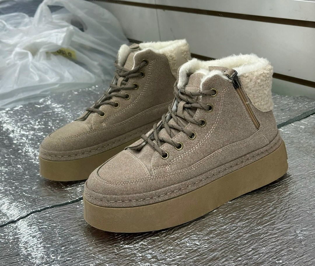 ,зимние ботинки из натуральной замши и меха на платформе obba 250464737,зимняя женская ,зимняя , женская