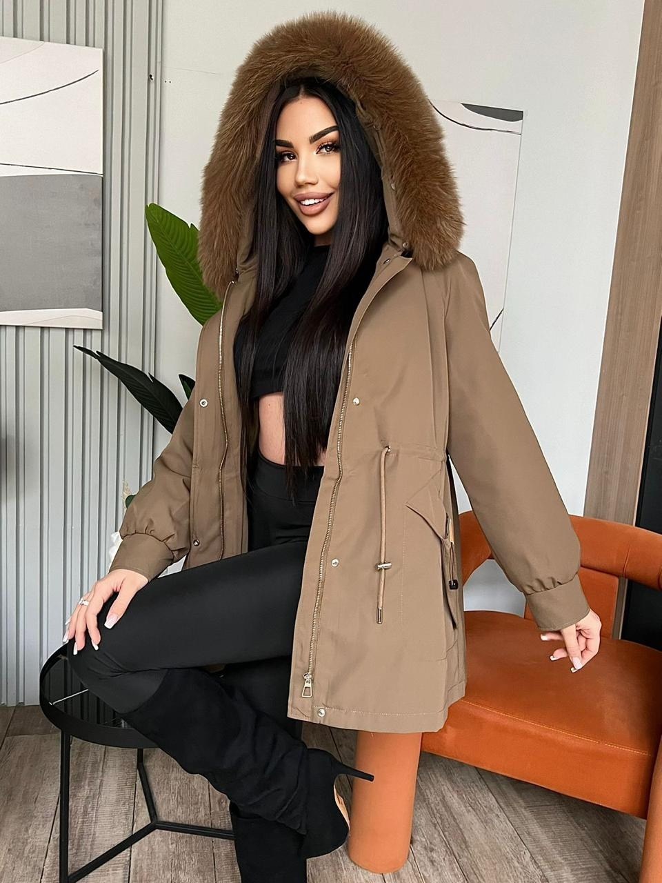 женская парка,парка женская с натуральным мехом,парка с мехом,зимняя одежда,пуховик женский