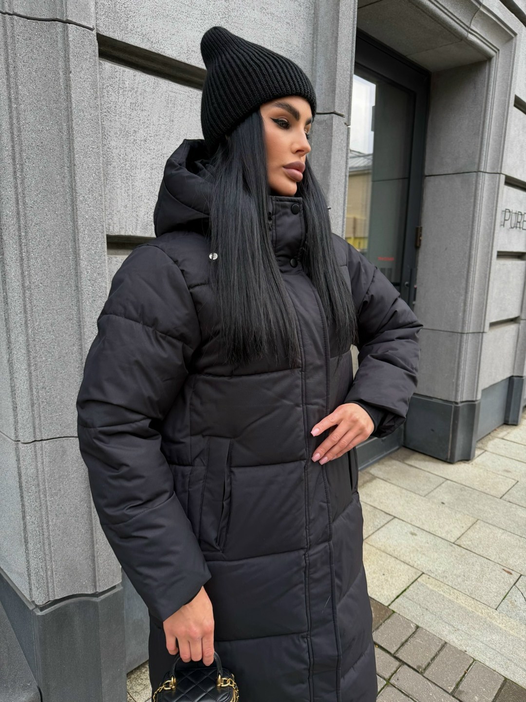 пуховик зимний длинный с капюшоном ve marie,пуховик зимняя,пуховик зимний длинный с капюшоном ve marie цвет черный,зимний пуховик длинный с капюшоном reg&life,пуховик зимний длинный с капюшон