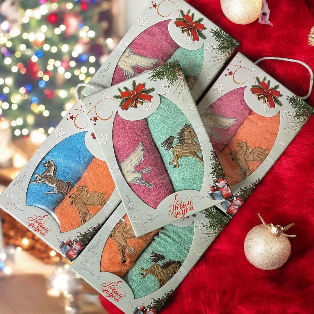 новогодний набор полотенец,подарочные наборы полотенец,набор полотенец,набор новогодних полотенчиков символ года со змеёй комплект вафельных полотенец 3 штуки,набор полотенец (2в1)в подарочной упаковк