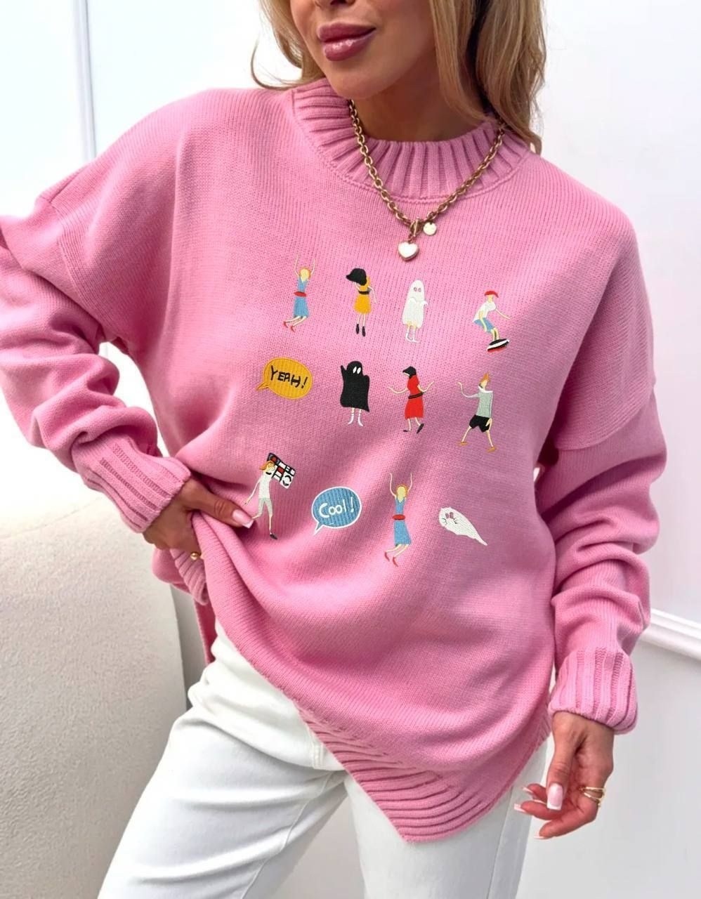 свитер с вышивкой,модные свитера,свитер,вязаный свитер,свитера женские