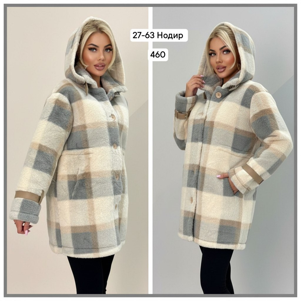 пальто в клетку,женская куртка, куртки женские,куртки ,плюшевое пальто