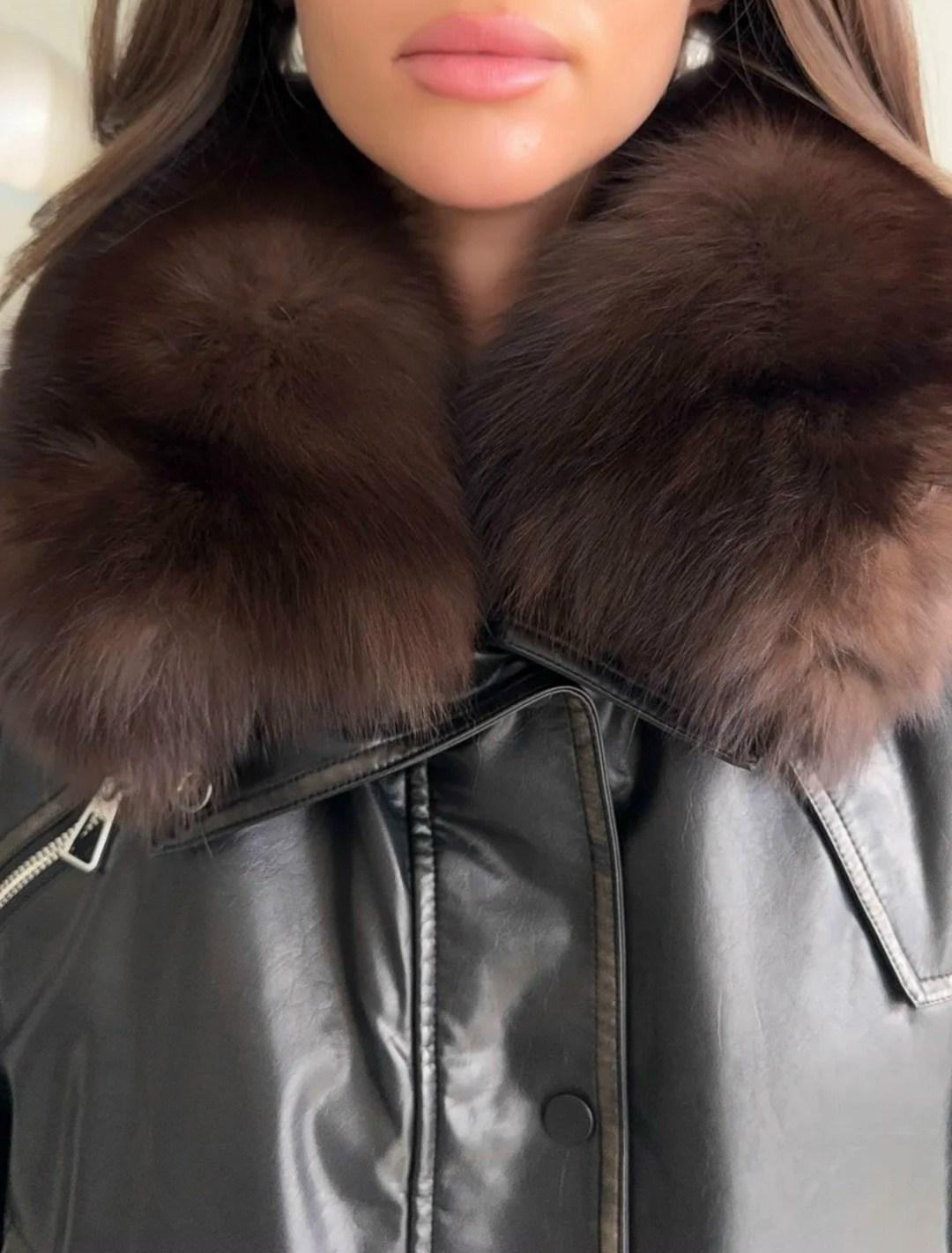 женская зимняя кожаная куртка,женский кожаный пуховик,кожаная куртка,зимняя кожаная куртка,куртка из кожи с мехом