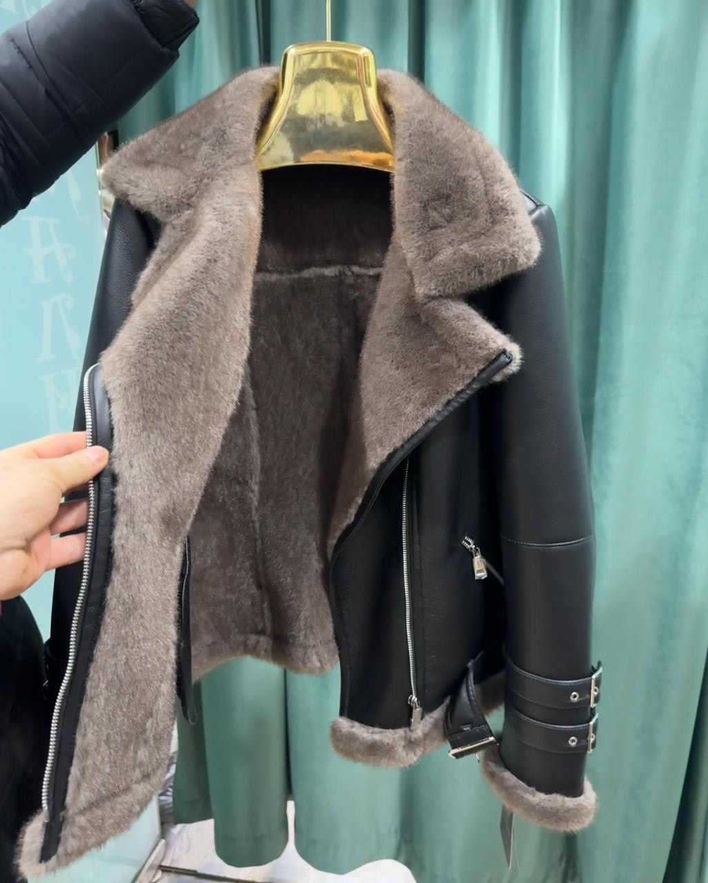 aftf basic дубленка черная авиатор,дубленка авиатор,дубленка женская авиатор,дубленка из эко меха женская авиатор,дубленка женская пилот авиатор