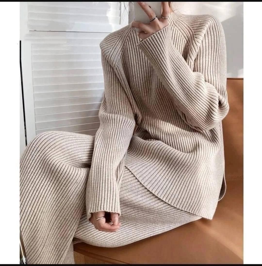 женский трикотажный костюм из двух предметов,hirsionsan кашемировые трикотажные комплекты для,вязаные костюмы,повседневный трикотажный костюм,женский трикотажный костюм