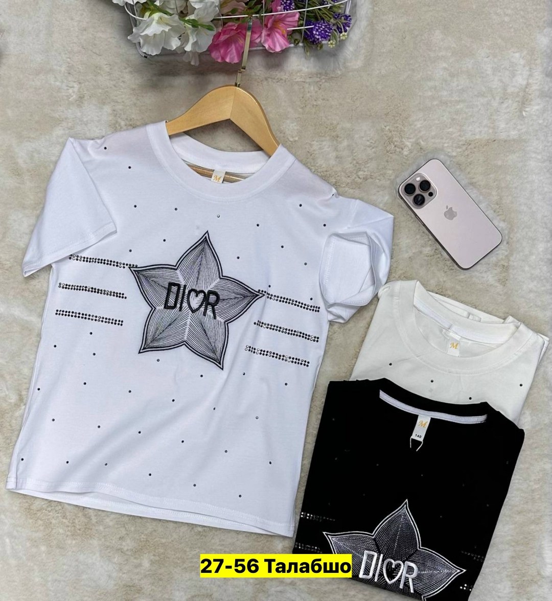 детская футболка,детская футболка белая,футболка dior,футболка для девочек,футболки и майки