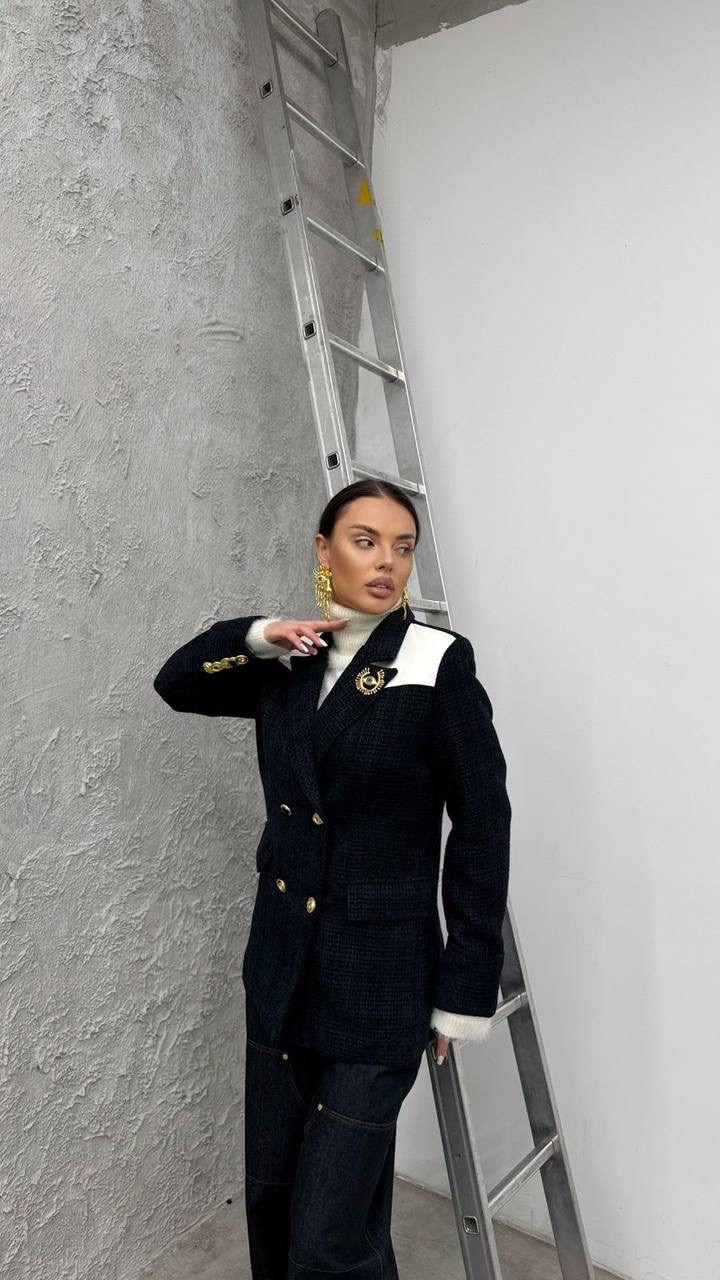 костюм женский,элегантные кардиганы,жакет,пиджак твидовый укороченный оверсайз нарядный lubvi.brand,костюм