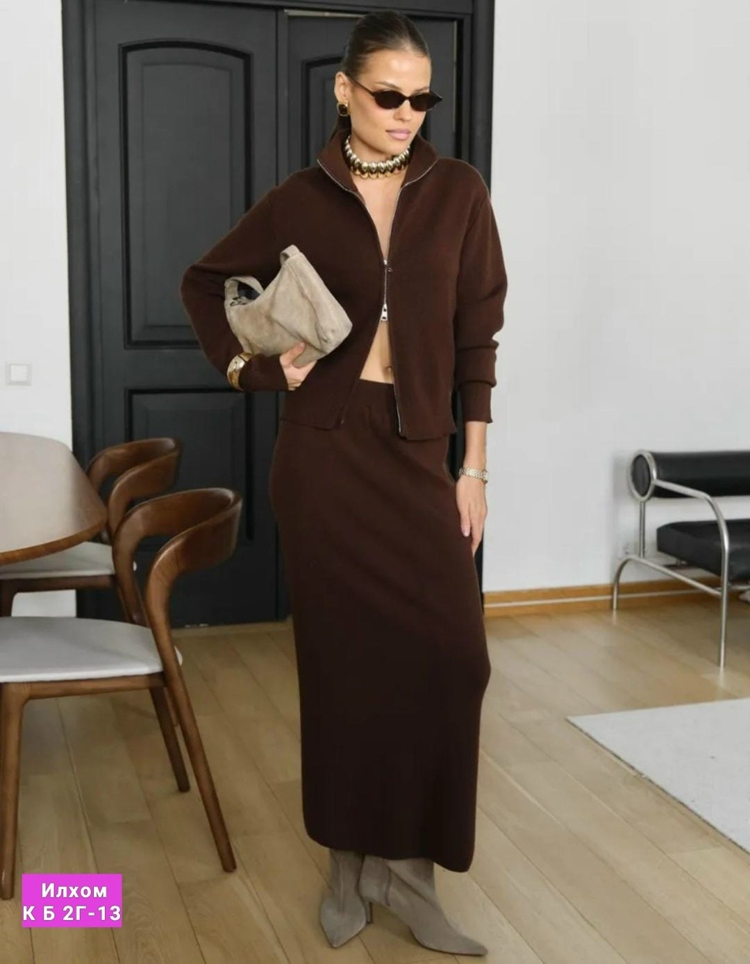 трикотажный костюм,юбка из пряжи с кашемиром 170/42/серый меланж,юбка из пряжи с кашемиром,костюм с юбкой,женский костюм