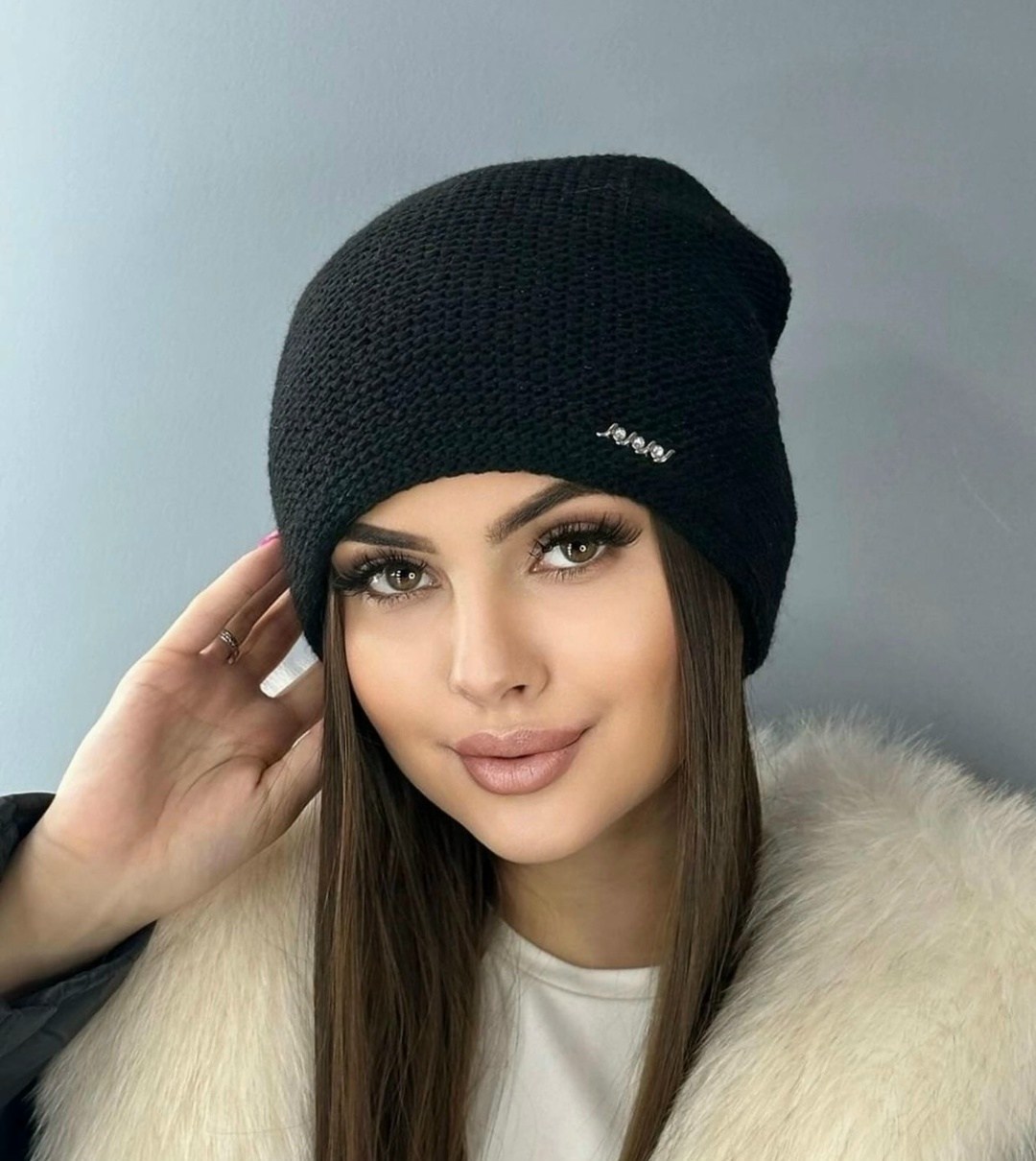 женская шапка,стильная шапка,женская шапка бини,шапка вязаная,шапка