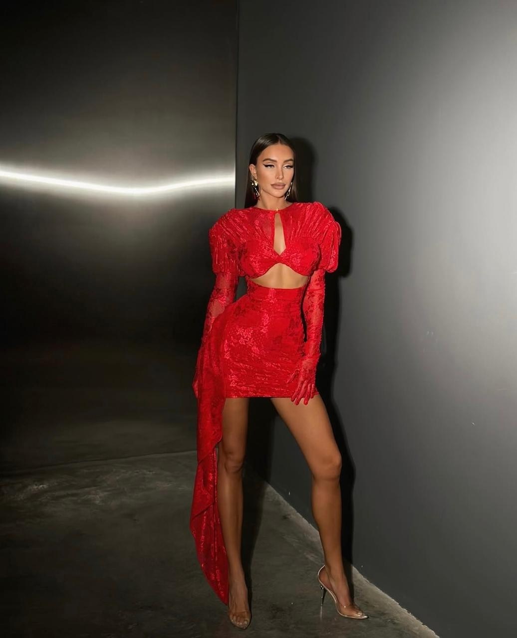 роскошные женские сексуальные кружевные перчатки в стиле знаменитостей красные мини-платья,кружевное платье,красные облегающие мини-платья с длинным рукавом,роскошные платья,вечернее платье