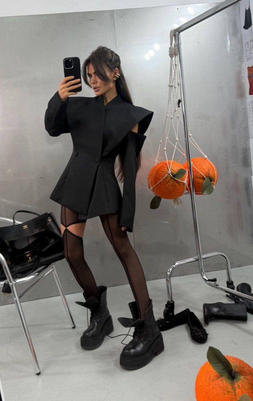 pull on leather knee high boots in black rick owens,женские костюмы,стильные наряды