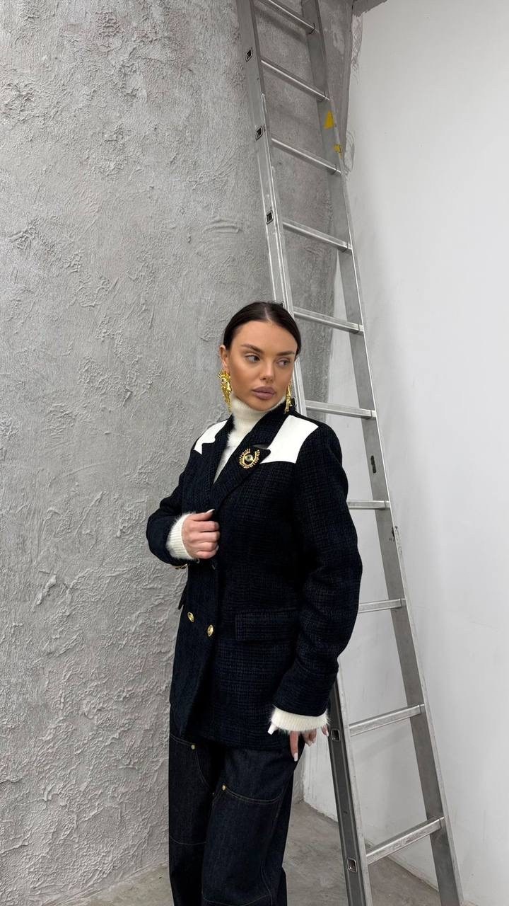 костюм женский,элегантные кардиганы,жакет,пиджак твидовый укороченный оверсайз нарядный lubvi.brand,костюм