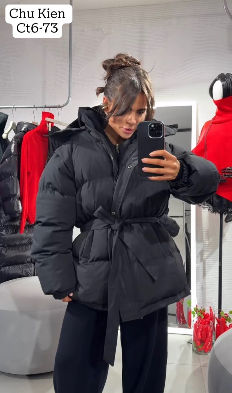 куртка с поясом,куртка оверсайз,стильные пуховики,женская куртка,куртка пуховик женская