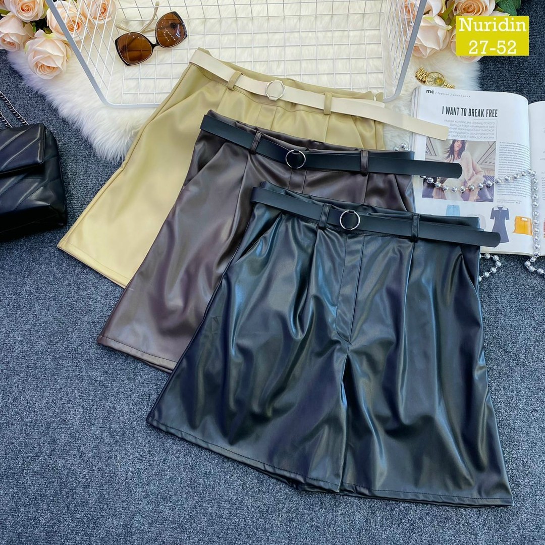 шорты кожаные женские,шорты из искусственной кожи с высокой талией,кожаные шорты,шорты женские из экокожи,женские шорты