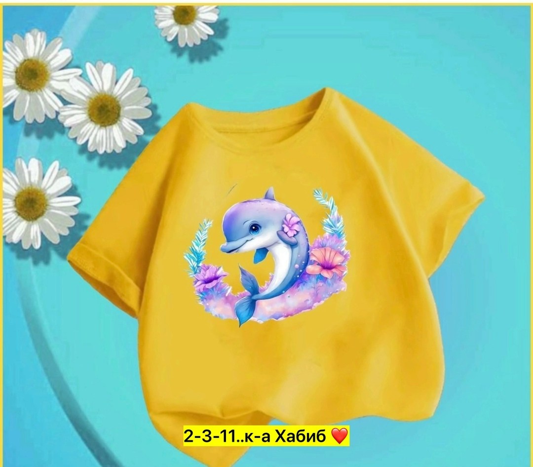 футболка дельфин,детская футболка дельфин,футболка для девочек,детская футболка,летние футболки