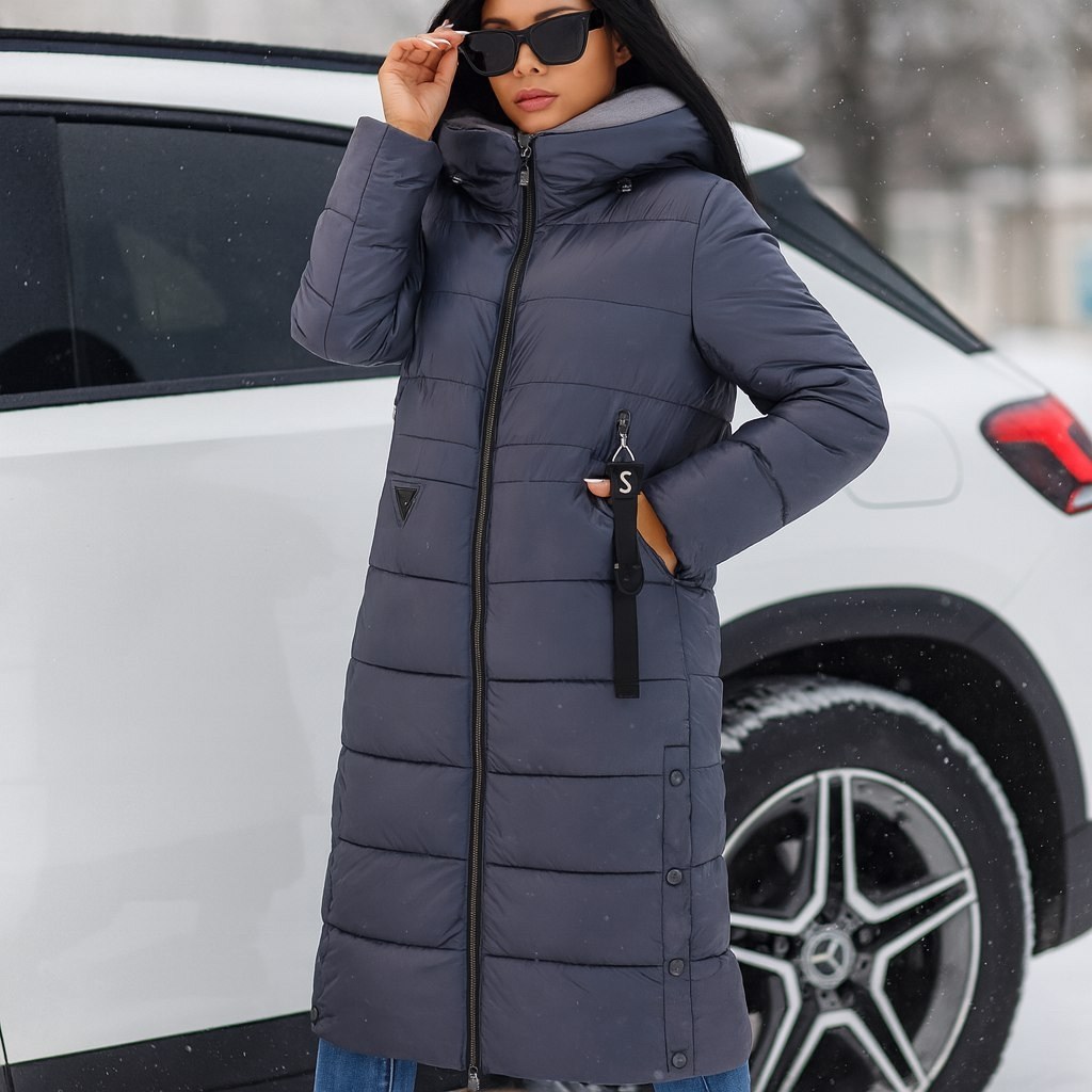 пуховик длинный зимний с капюшоном luxury plus,пуховик женский,удлиненная куртка зимняя,удлиненная куртка,куртка зимняя женская длинная