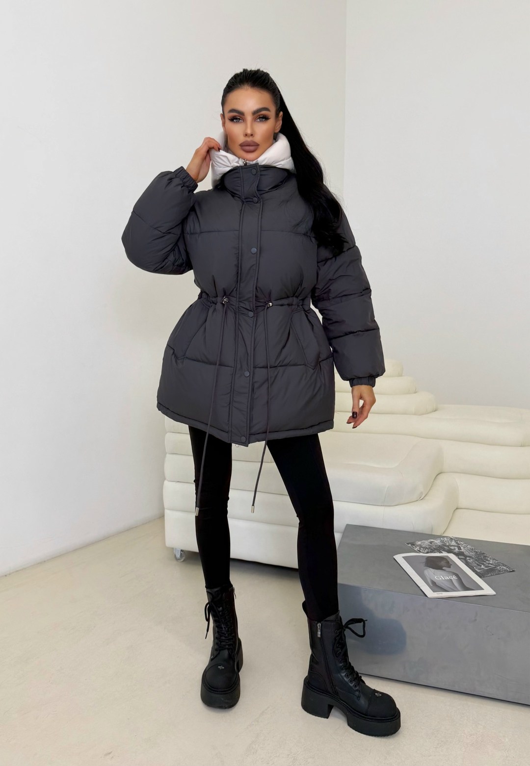 стильные пуховики,куртка зимняя с капюшоном оверсайз пуховик julineiz 272887433,куртка оверсайз,куртка с поясом,куртка оверсайз женская