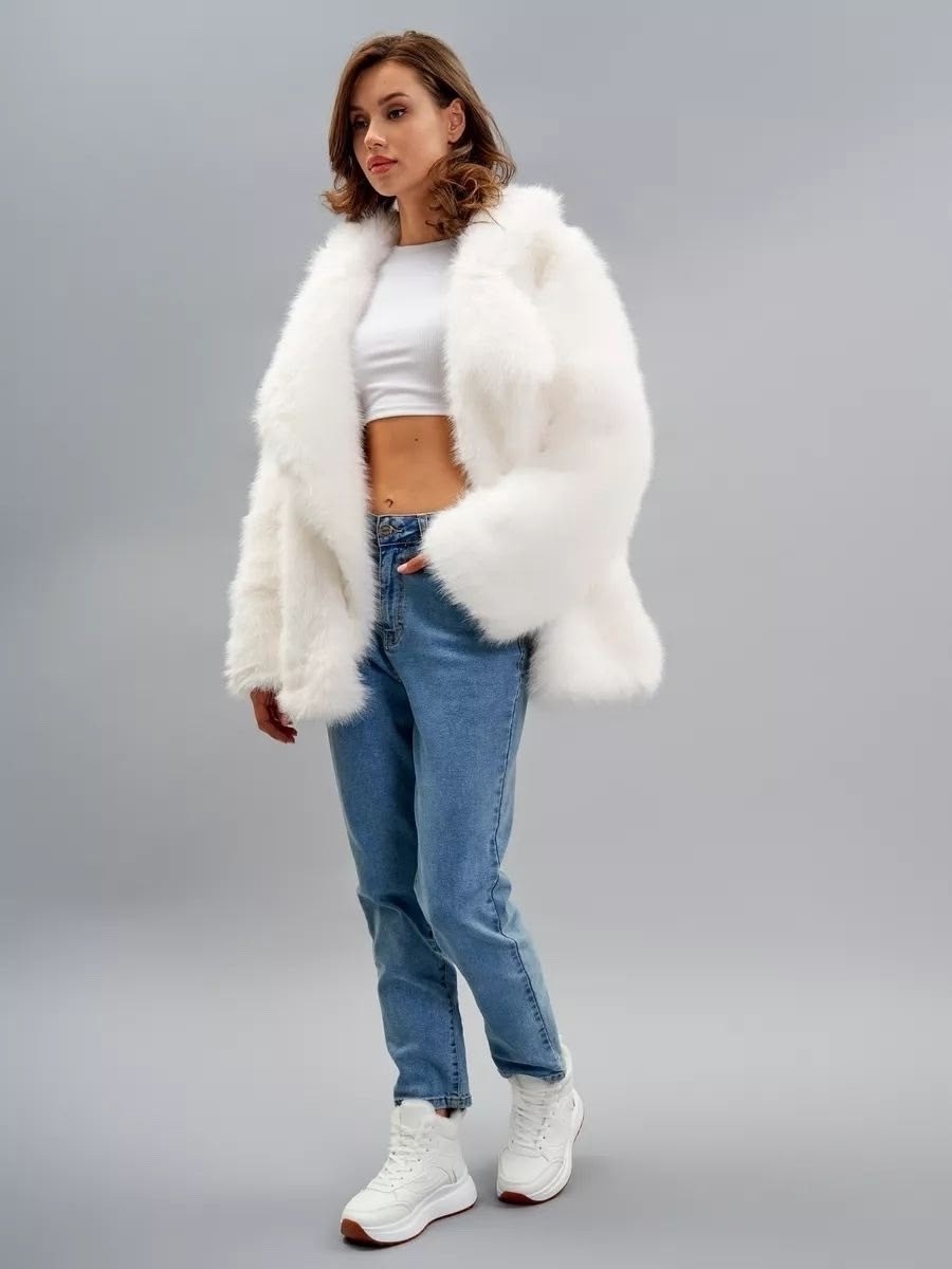 шуба искусственная,шубка,женская шуба,белая шуба,шуба искусственная короткая mayskaya brand