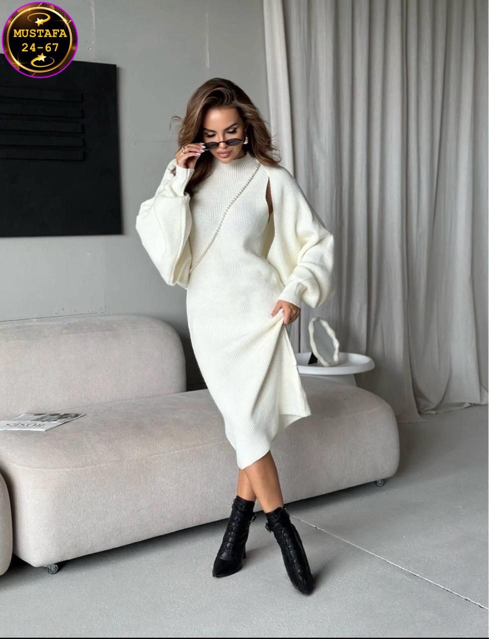 платье трикотажное с кофтой,платье лапша теплое миди,платье лапша с кардиганом,платье лапша миди,платье лапша теплое