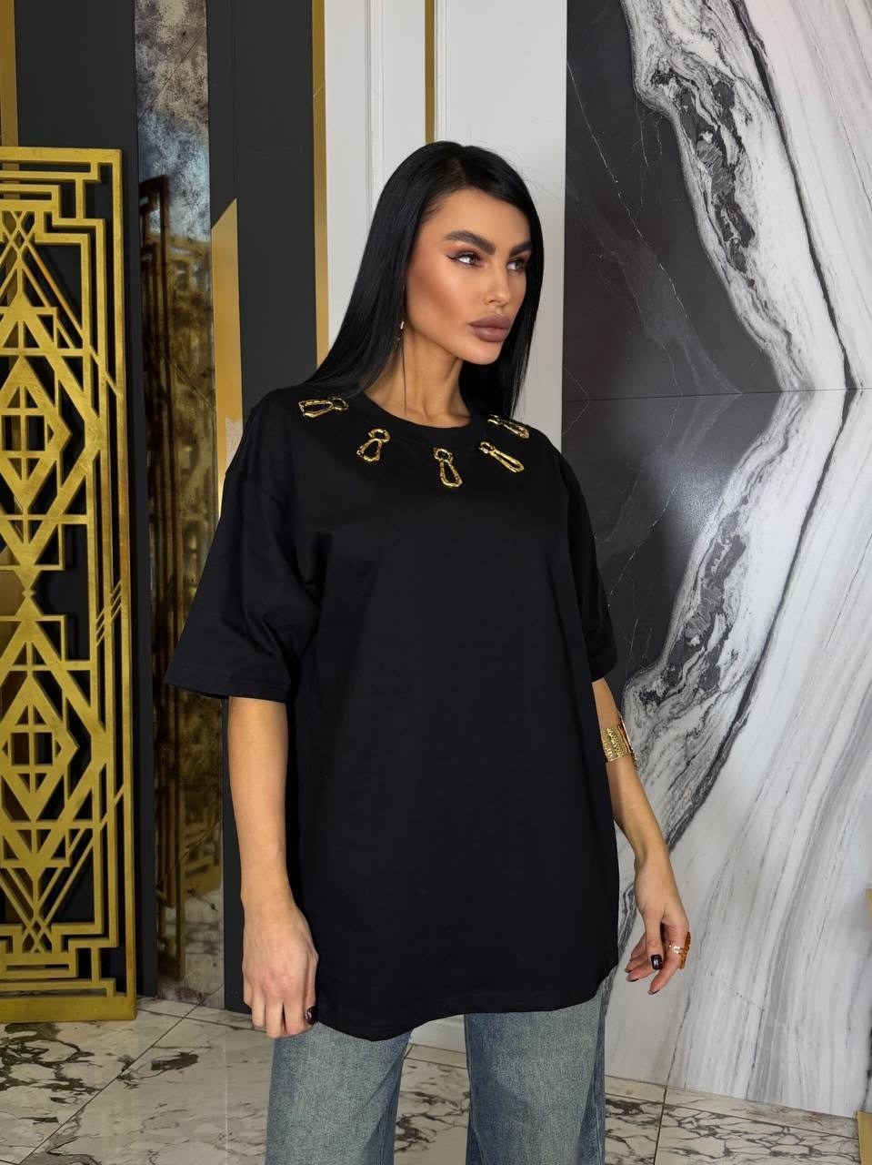 футболка оверсайз со стразам,футболка женская,футболка оверсайз женская,белая футболка оверсайз,футболка женская белая