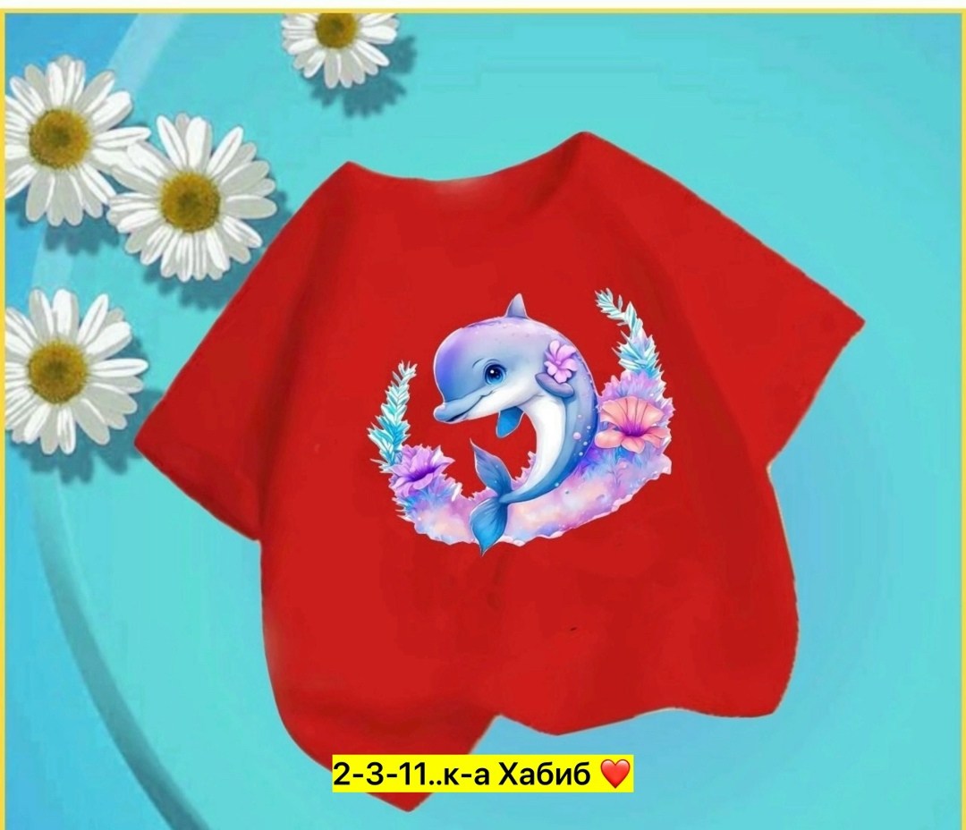 футболка дельфин,детская футболка дельфин,футболка для девочек,детская футболка,летние футболки