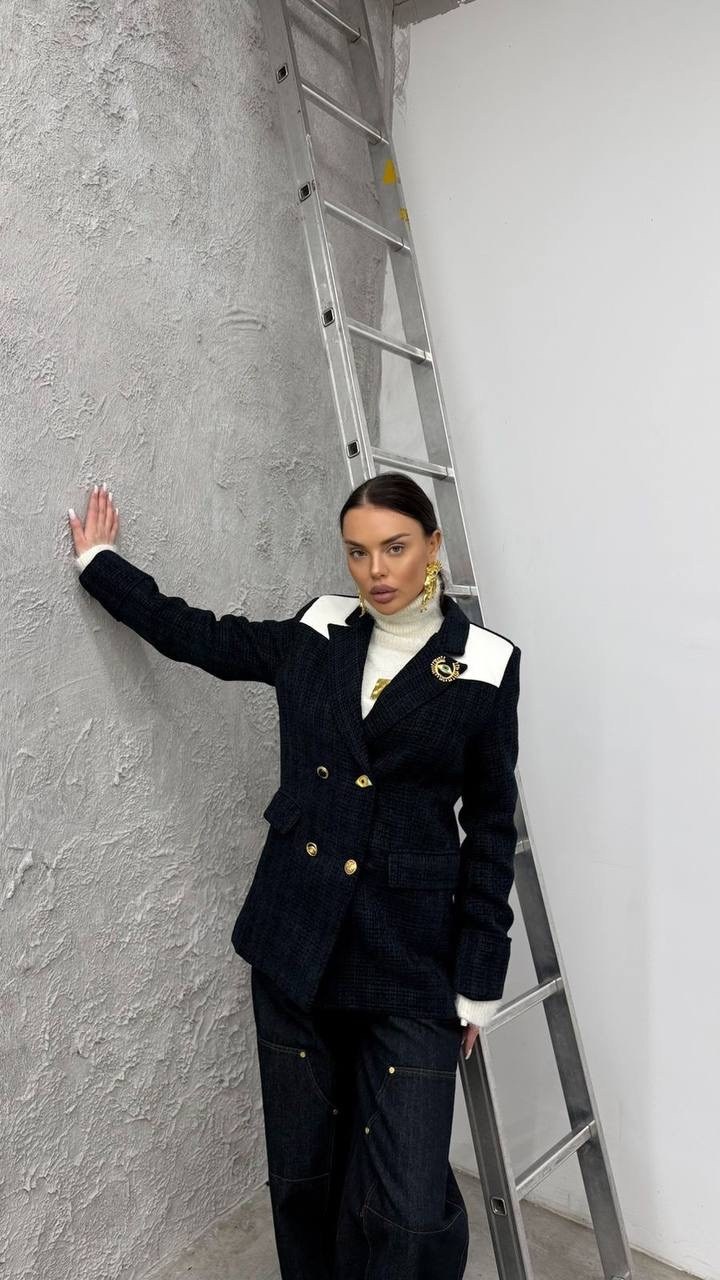 костюм женский,элегантные кардиганы,жакет,пиджак твидовый укороченный оверсайз нарядный lubvi.brand,костюм