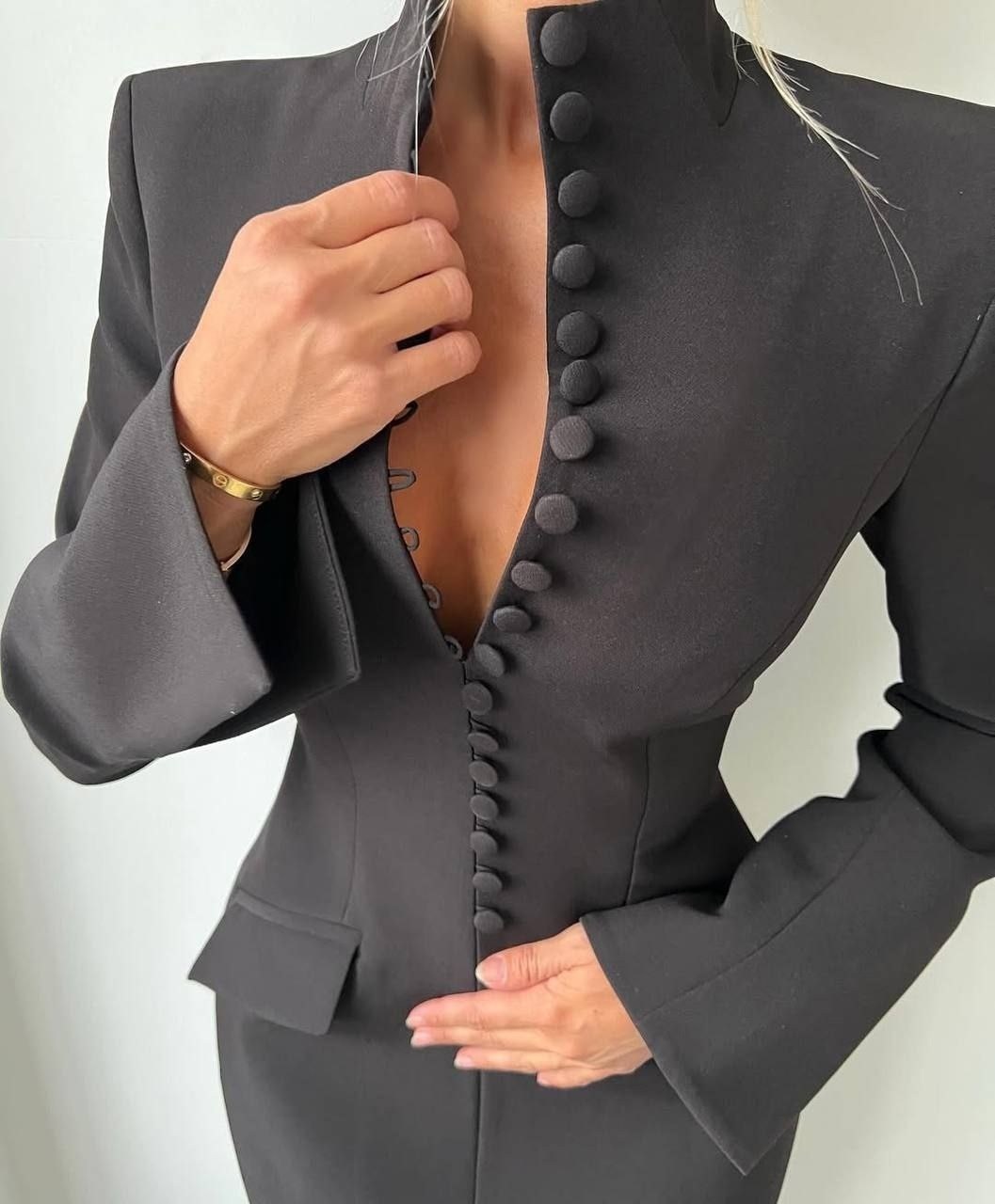 брючный костюм,костюм женский,платье пиджак с юбкой top wear цвет серый графит,приталенный жакет,платье-пиджак