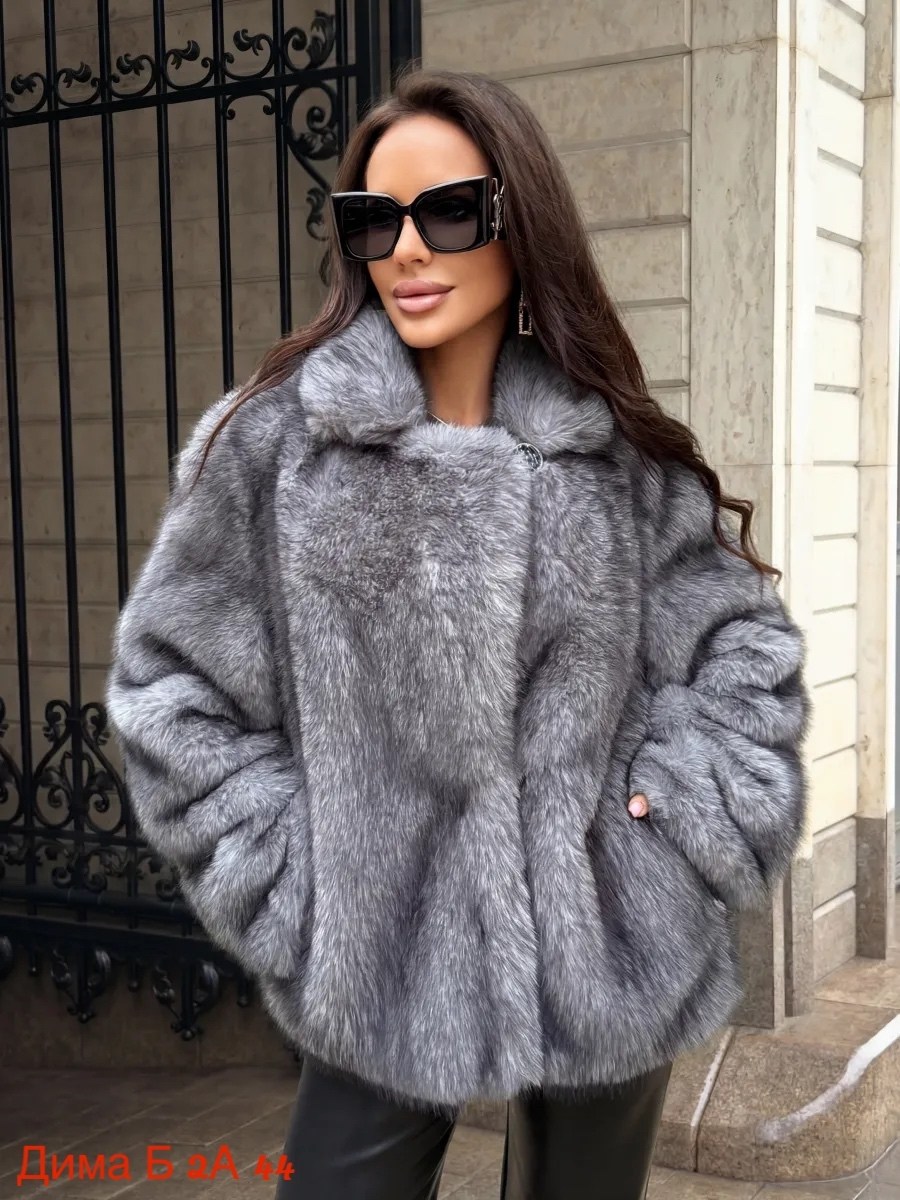 шуба короткая серая экомех yana furs,шуба искусственная,шубка,шуба,женская шуба