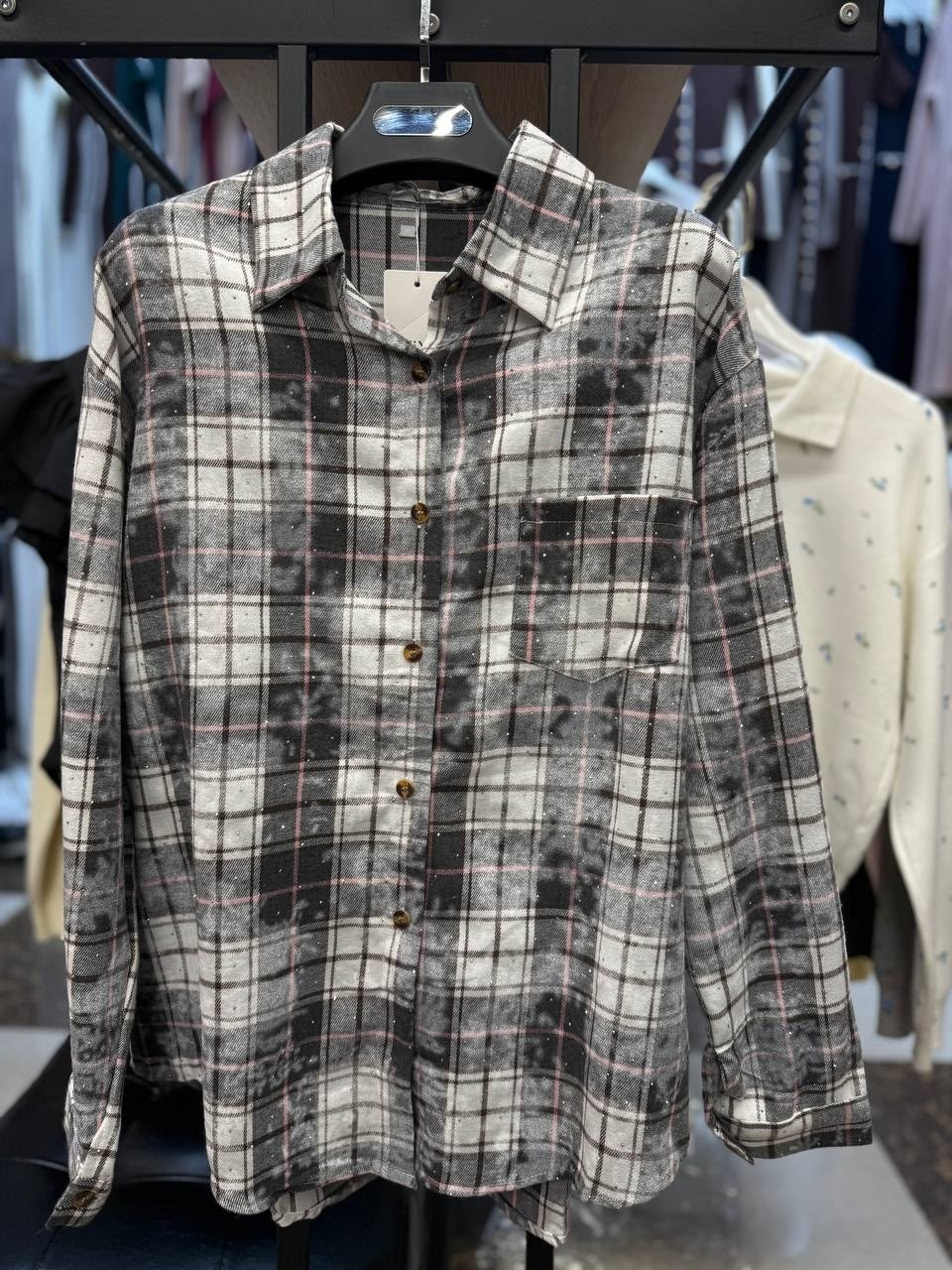 рубашка в клетку,рубашка женская клетка,женская рубашка,рубашка хлопок,клетчатая рубашка