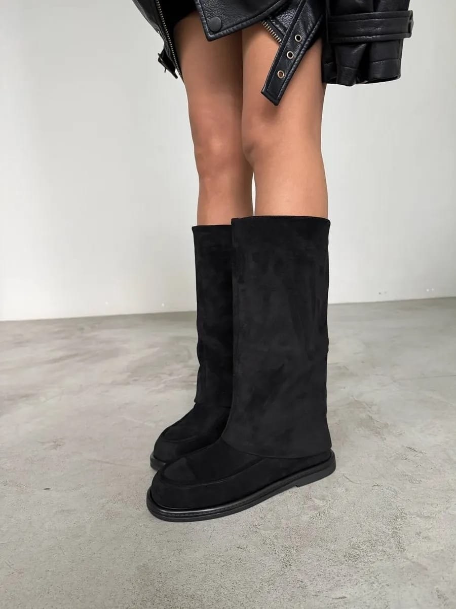 ,сапоги женские демисезонные замшевые j.macabu,замшевые сапоги,сапоги женские демисезонные замшевые j.macabu цвет черный,сапоги женские демисезонные замшевые