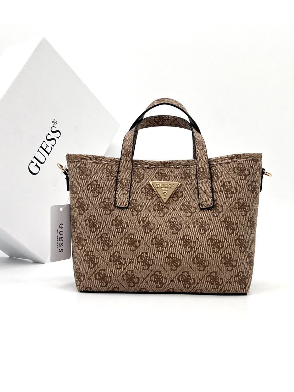 сумка guess,guess женская сумка,сумка тоут guess,сумка женская guess hwbg7879060 темно-бежевая,сумка сетчел meridian guess цвет бежевый